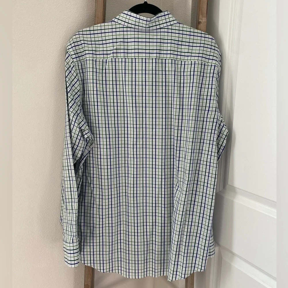 Men's Banana Republic - Non-Iron Slim Fit Button Down Blue&Green Checkered Shirt